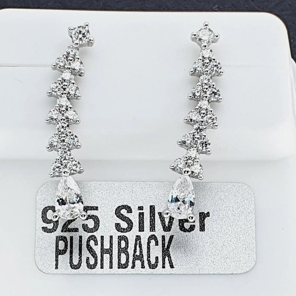 "925 sterling silver luxury CZ earrings for women/girls, Best for gift, RJUS2199 - Picture 1 of 8